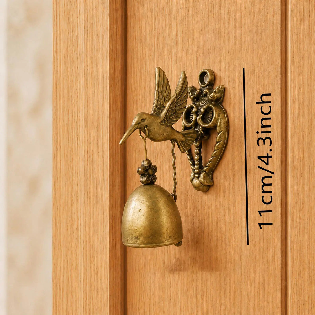 🔔 Vintage Hummingbird Metal Doorbell — Charming Bird Detail for Your Porch & Entryway 🐦