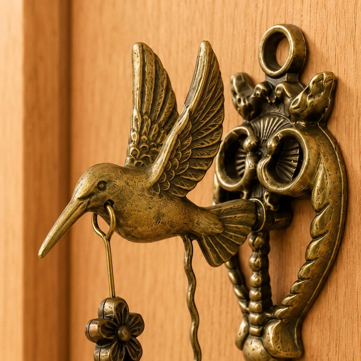 🔔 Vintage Hummingbird Metal Doorbell — Charming Bird Detail for Your Porch & Entryway 🐦