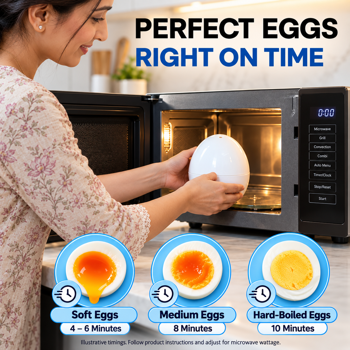 🥚 Microwave Egg Cooker — Cook Up to 4 Eggs, Soft to Hard-Boiled ✨