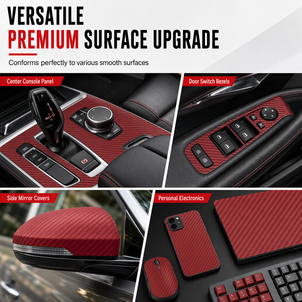 🚗 Self-Adhesive Carbon-Look Trim Film — Peel, Stick & Refresh Your Car’s Style ✨